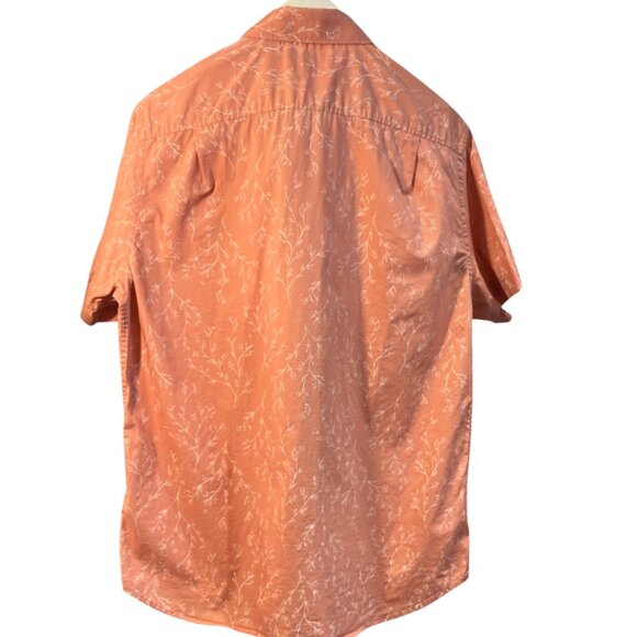 BLACK BROWN 1826 Men's Casual Button Down Shirt Sz L Peach with Cream Detail - Picture 7 of 11